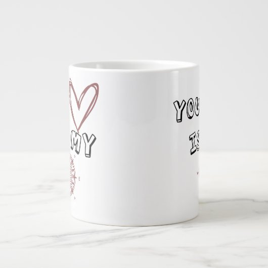 Dein Herz ist mein Kompass Jumbo-Tasse (Vorderseite)