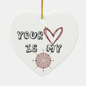 Dein Herz ist mein Kompass Keramik Ornament (Hinten)