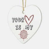 Dein Herz ist mein Kompass Keramik Ornament (Links)