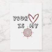 Dein Herz ist mein Kompass Lebensmitteletikett (Einzelnes Label)