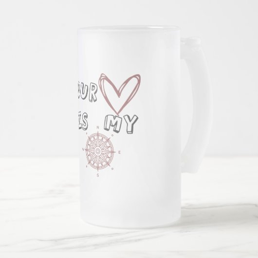 Dein Herz ist mein Kompass Mattglas Bierglas (VorderseiteRechts)