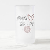 Dein Herz ist mein Kompass Mattglas Bierglas (Mittel)