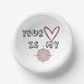 Dein Herz ist mein Kompass Pappteller (Vorderseite)