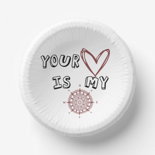 Dein Herz ist mein Kompass Pappteller (Vorderseite)