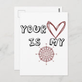 Dein Herz ist mein Kompass Postkarte (Vorne/Hinten)