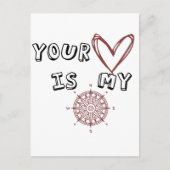 Dein Herz ist mein Kompass Postkarte (Vorderseite)