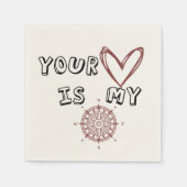 Dein Herz ist mein Kompass Serviette (Vorderseite)