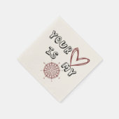 Dein Herz ist mein Kompass Serviette (Ecke)