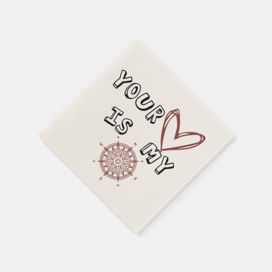 Dein Herz ist mein Kompass Serviette (Ecke)