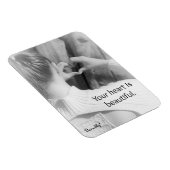 "Dein Herz ist schön" Schwarz / Weiß Magnet (Rechte Seite)