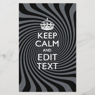 Dein individuelles Keep Calm-Spruch auf schwarzem  Briefpapier