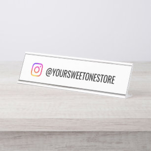 Dein Instagram-Name & Social-Media-Icon  Schreibtischnamensplakette