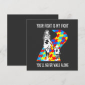 Dein Kampf ist mein Kampf Puzzle-Band Autismus-Mam Einladung (Vorne/Hinten)