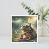 Dein Kind, das auf einem Frosch reitet, steckte me Karte (Stehend Vorderseite)
