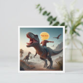 Dein Kind, das auf einem T-Rex reitet, lege mein G Karte (Stehend Vorderseite)