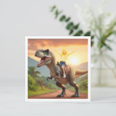 Dein Kind, das auf einem T-Rex reitet, lege mein G Karte (Stehend Vorderseite)