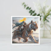 Dein Kind, das auf einem Tiger reitet, steckte mei Karte (Stehend Vorderseite)