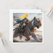 Dein Kind, das auf einem Tiger reitet, steckte mei Karte (Vorderseite/Rückseite Beispiel)