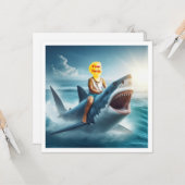 Dein Kind fährt einen Hai, lege mein Gesicht in di Karte (Vorderseite/Rückseite Beispiel)