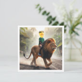 Dein Kind fährt einen Löwen, lege mein Gesicht in Karte (Stehend Vorderseite)