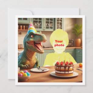 Dein Kind mit Dinosaurier, Dinosaurier-Geburtstag, Karte