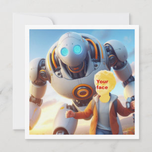 Dein Kind und Roboterfreund, beste Freunde Karte