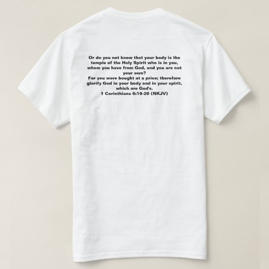 Dein Körper ist ein Tempel T-Shirt (Design Rückseite)