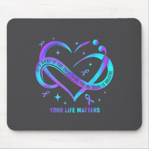 Dein Leben S Selbstmordprävention Türkis Lila Herz Mousepad