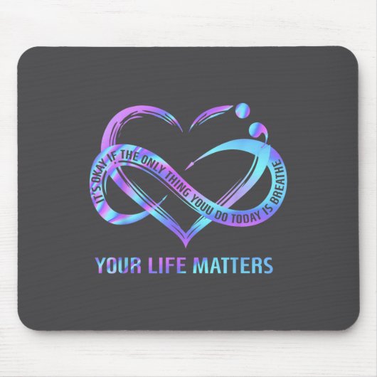 Dein Leben S Suizidpräventionsbewusstsein Bleib Mousepad (Vorne)