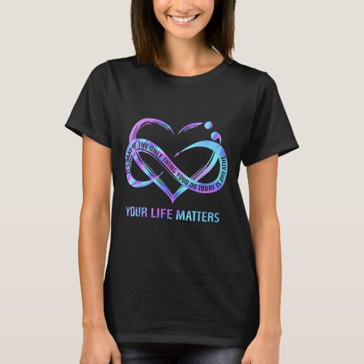 Dein Leben S Suizidpräventionsbewusstsein Bleiben  T-Shirt (Vorderseite)