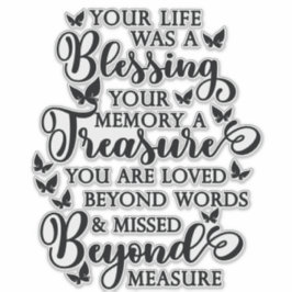 Dein Leben war ein Segen-Schmetterlingsdenkmal Aufkleber