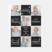 Dein Leben war ein segensreiches 6-Foto-Beileid Fleecedecke (Vorderseite)