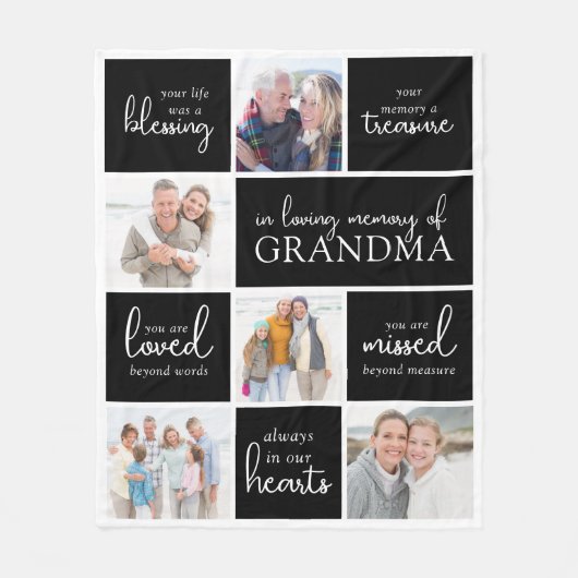 Dein Leben war ein segensreiches Foto Collage Beil Fleecedecke (Vorderseite)