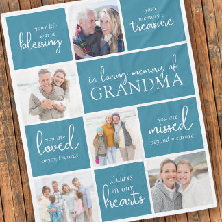 Dein Leben war ein segensreiches Foto Collage Beil Fleecedecke