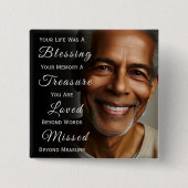 Dein Leben war eine Gedenkstätte des Segen-Fotos Button (Vorderseite)