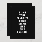 Dein Lieblingskind scheint wie Geschenk genug ( Save The Date (Vorne/Hinten)