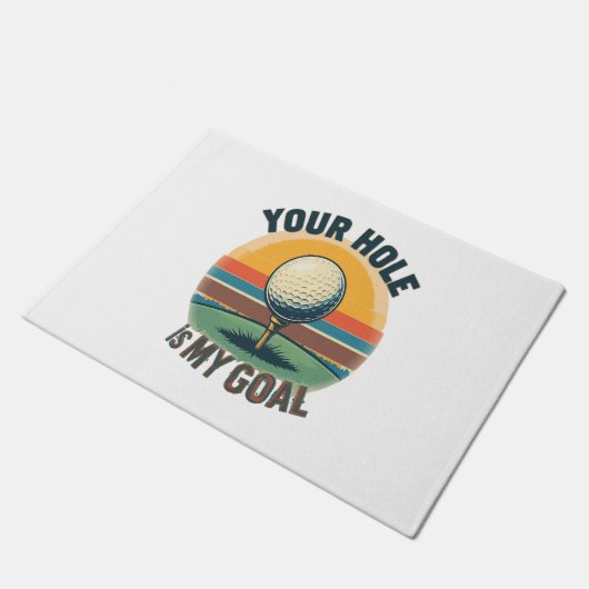 Dein Loch ist mein Ziel beim Golfspielen Fußmatte (Schrägansicht)
