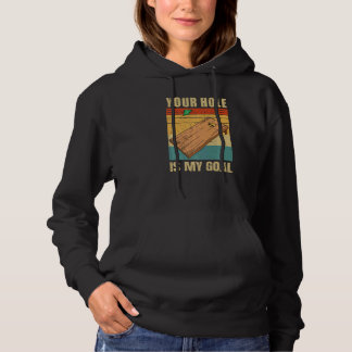 Dein Loch ist mein Ziel Cornhole-Board-Bohnenbeut Hoodie