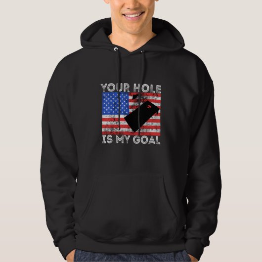 Dein Loch ist mein Ziel Cornhole Game Player Ameri Hoodie (Vorderseite)