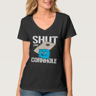 Dein Loch ist mein Ziel Cornhole halt dein Cornhol T-Shirt