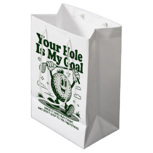 Dein Loch ist mein Ziel Lustiger Golf Golfspieler Mittlere Geschenktüte