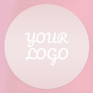 Dein Logo & elegantes modernes Blush-Pink-Ombre Runder Aufkleber