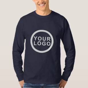 Dein Logo Herren Langarmshirt   Navy Blau T-Shirt
