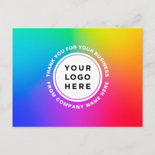 Dein Logo und Text Regenbogen Personalisierter Dan Postkarte
