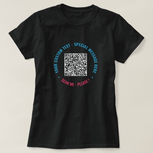 Dein Lustiges QR-Code T-Shirt Beispiel Mit Benutze (Design vorne)