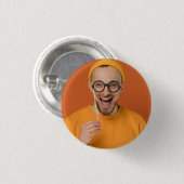 Dein lustiges Selfie-Foto hochladen Button (Vorne & Hinten)