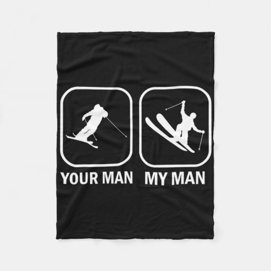 Dein Mann, mein Mann, ein lustiger Biathlete Skifa Fleecedecke (Vorderseite)