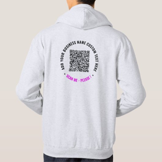 Dein Marken-Hoodie mit QR-Code und Text Hoodie (Rückseite)