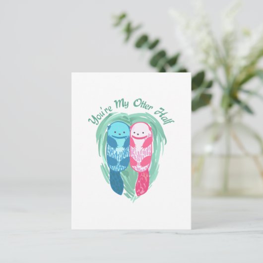 DEIN MEIN OTTER HALF POSTKARTE (Stehend Vorderseite)