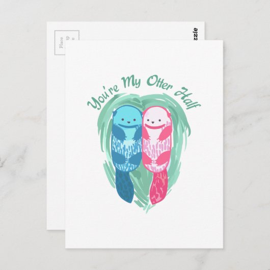 DEIN MEIN OTTER HALF POSTKARTE (Vorne/Hinten)